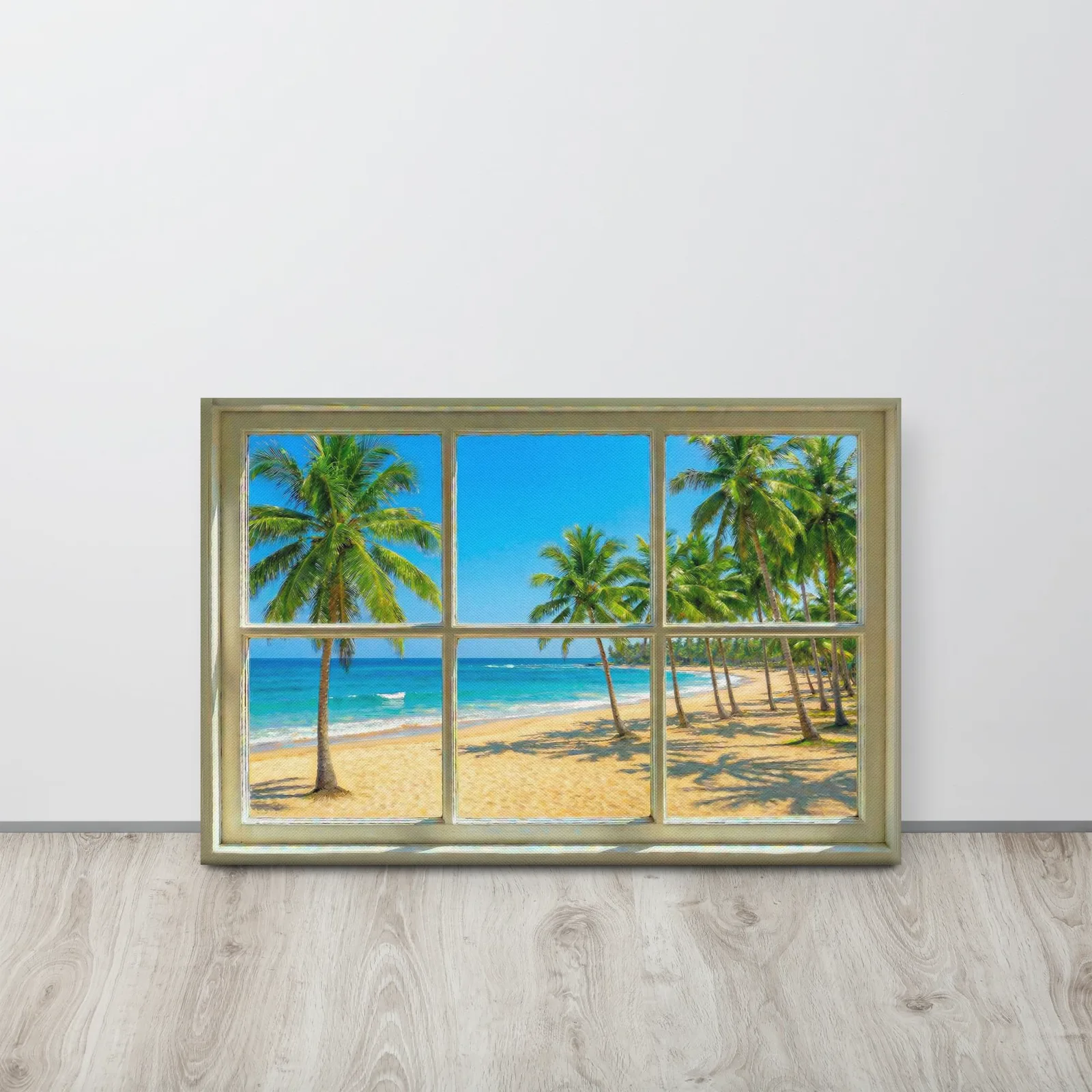 Thin canvas Tropical Beach Window View : Ocean View Decor Wall Art, photo 9