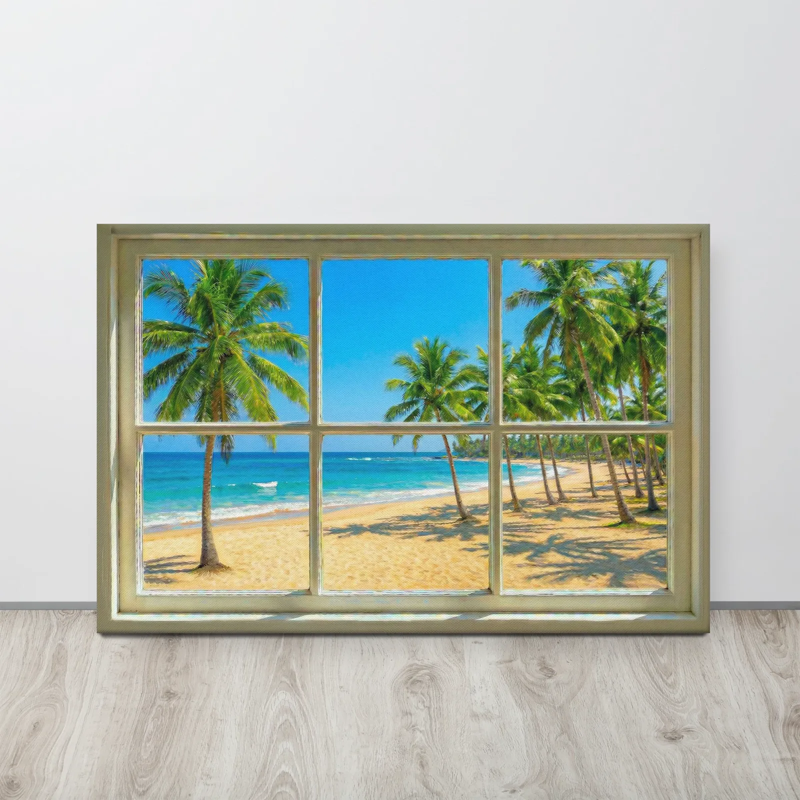 Thin canvas Tropical Beach Window View : Ocean View Decor Wall Art, photo 10