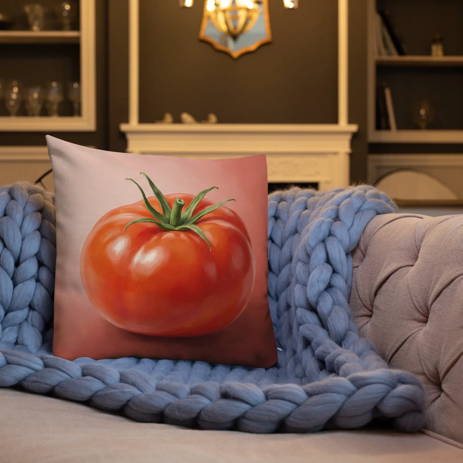 Tomato Throw Pillow: Mediterranean Kitchen Summer Decor, photo 7