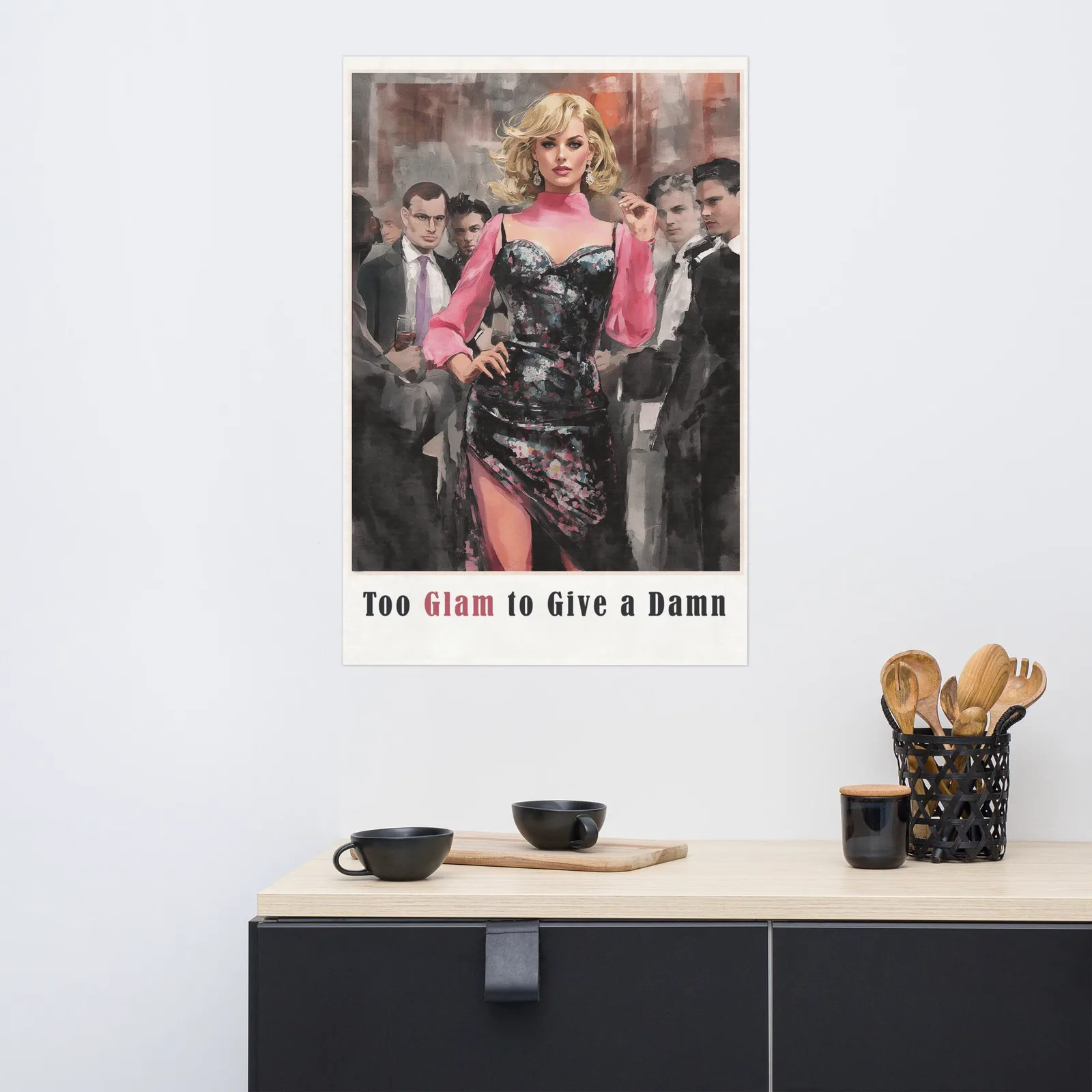 Too Glam to Give a Damn Poster: Retro Fashion Wall Art, photo 7