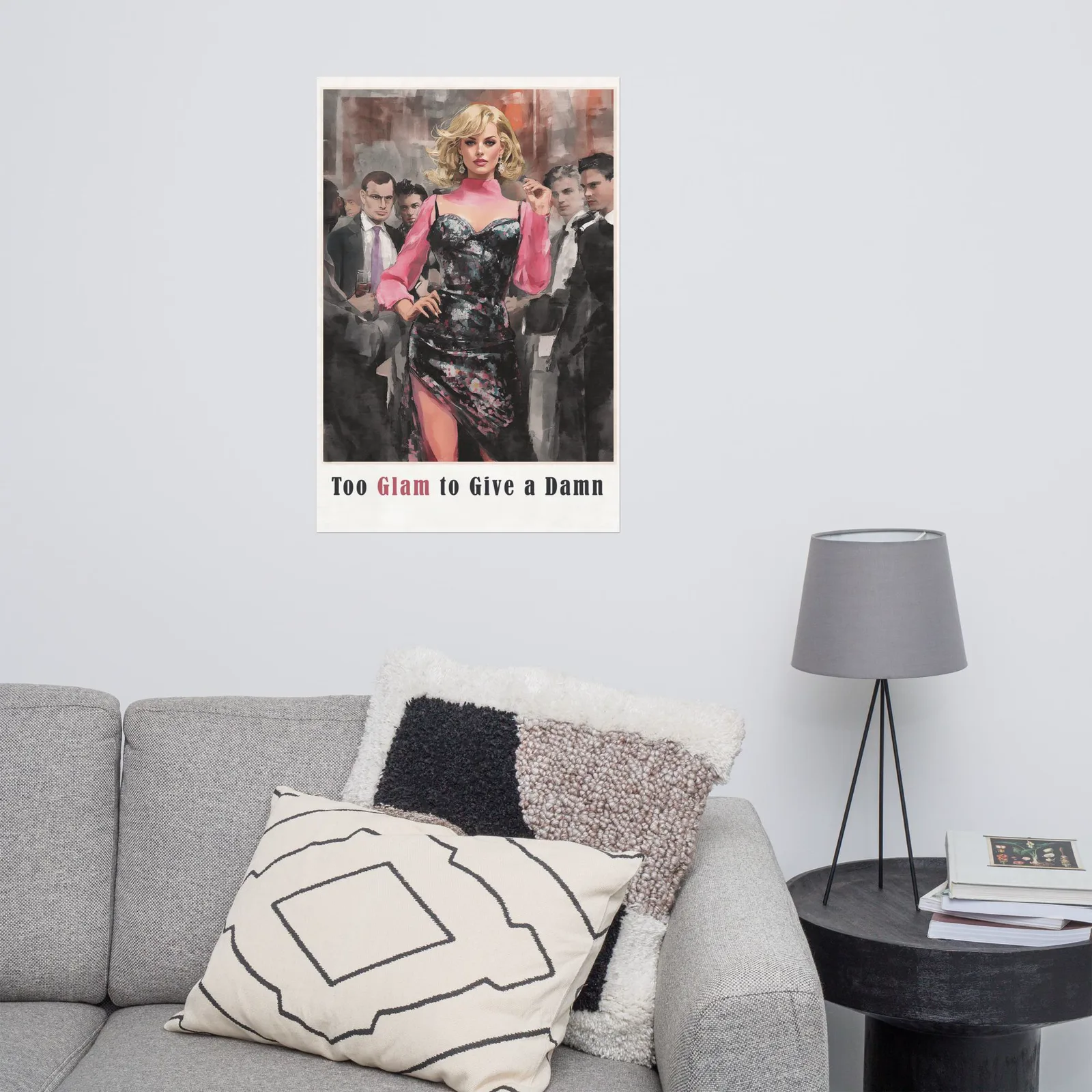 Too Glam to Give a Damn Poster: Retro Fashion Wall Art, photo 9