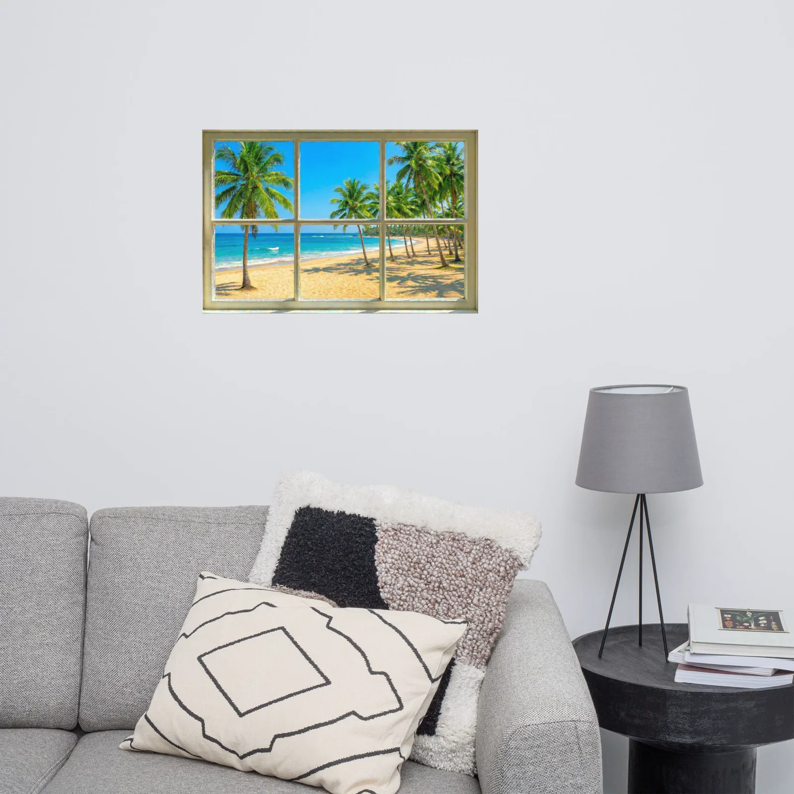 Tropical Beach Faux Window Poster: Ocean View Illusion Wall Art, photo 9
