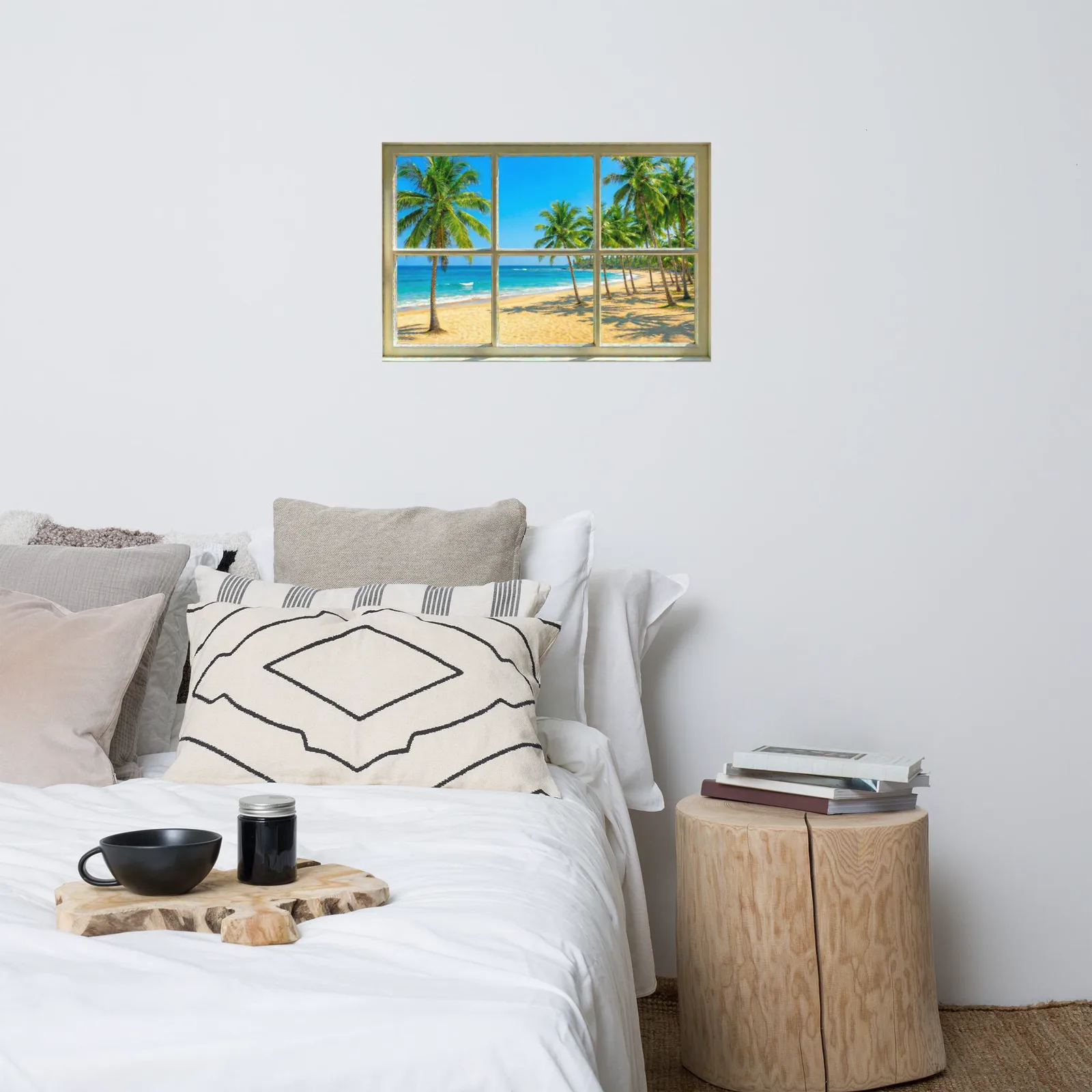 Tropical Beach Faux Window Poster: Ocean View Illusion Wall Art, photo 6