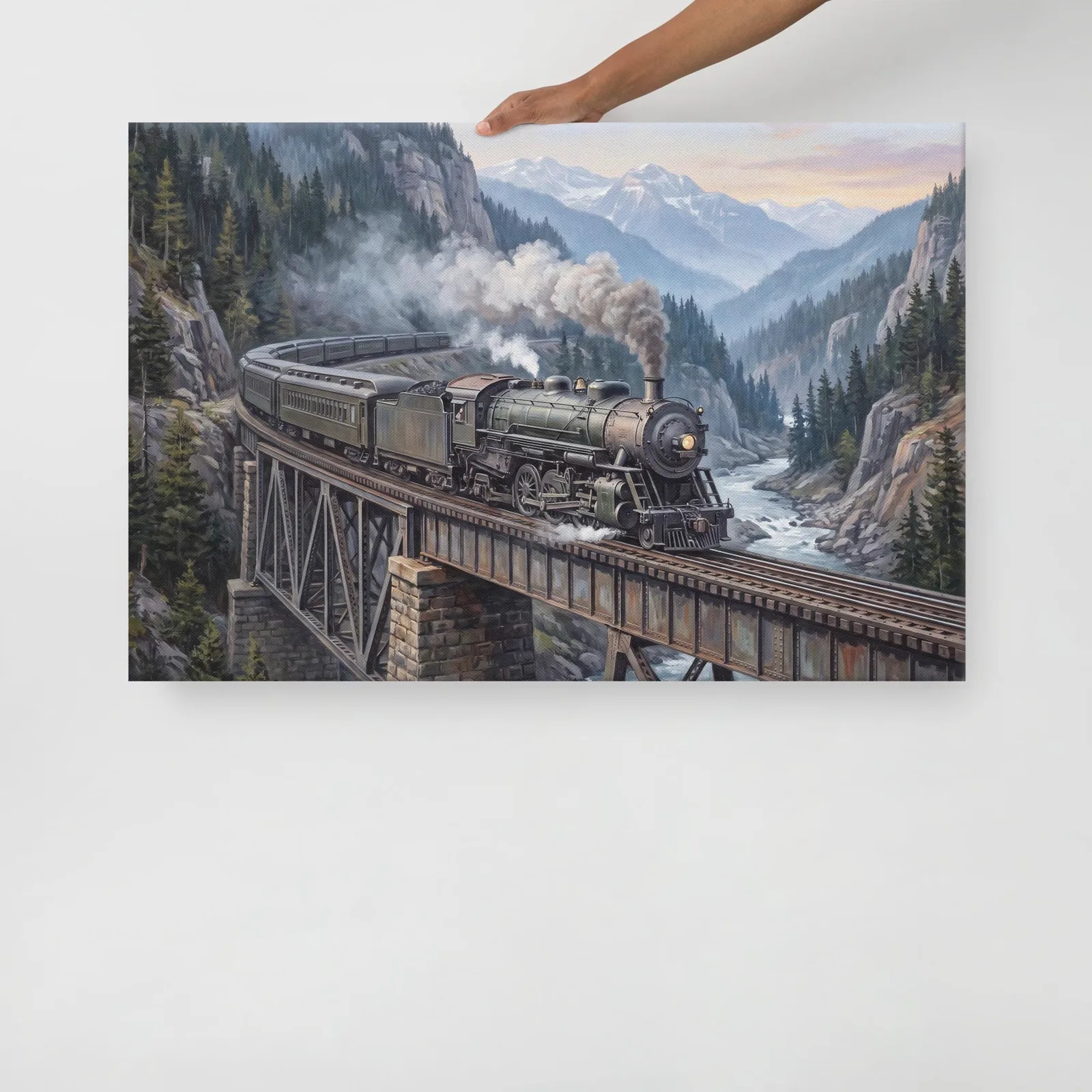 Vintage Steam Locomotive Train Thin Canvas: Train Lover Gift Wall Art, photo 10