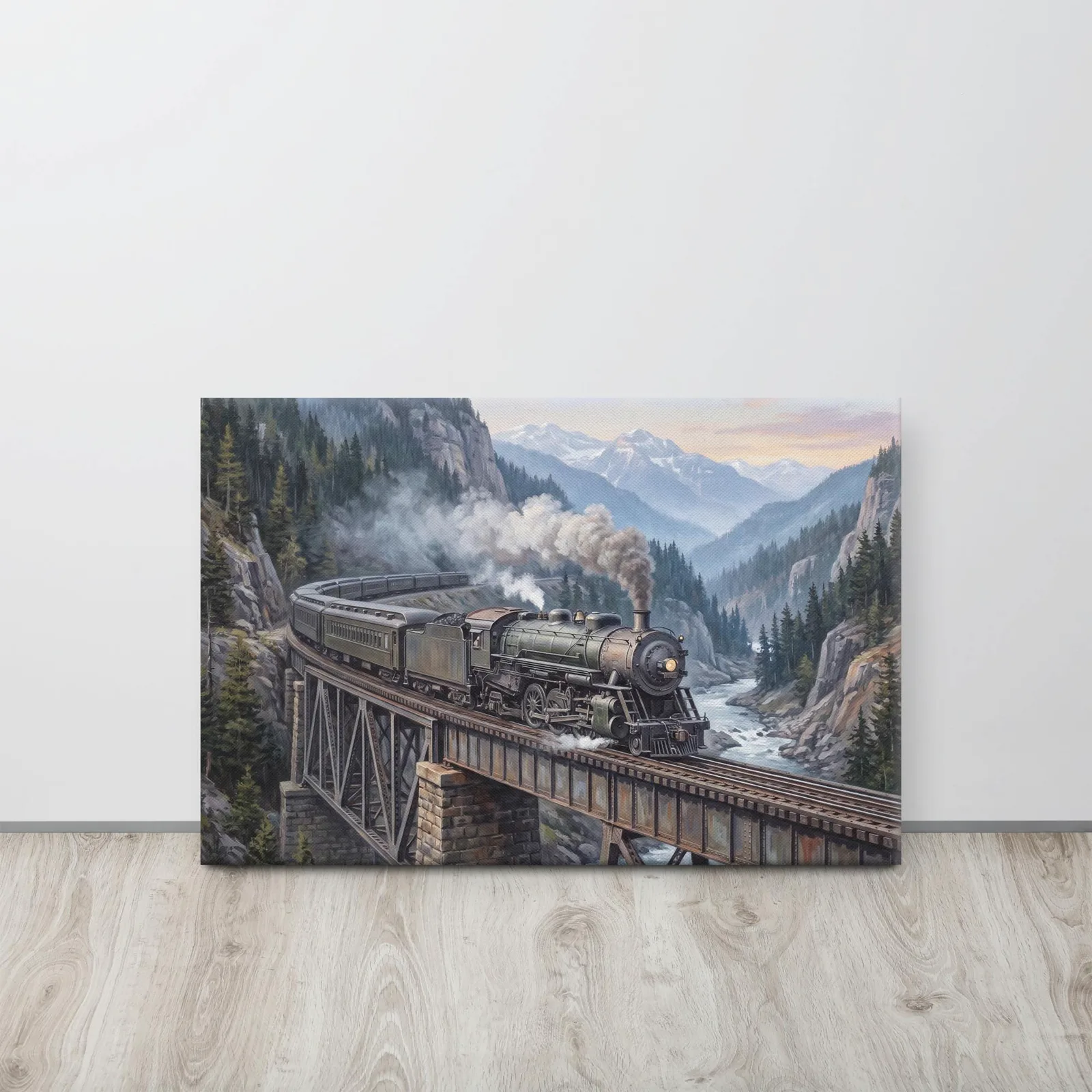 Vintage Steam Locomotive Train Thin Canvas: Train Lover Gift Wall Art, photo 4