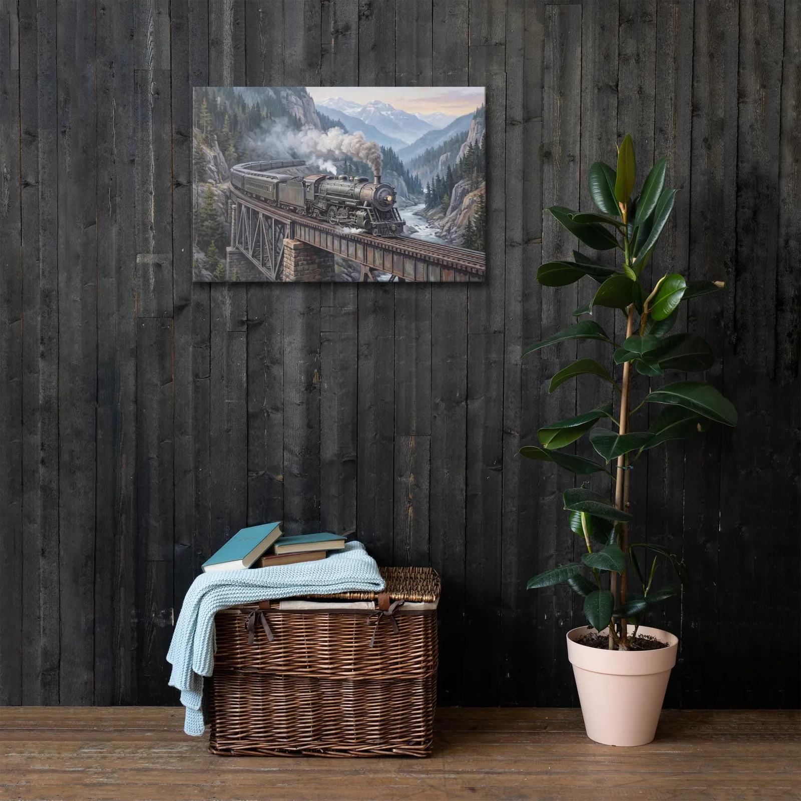 Vintage Steam Locomotive Train Thin Canvas: Train Lover Gift Wall Art, photo 8