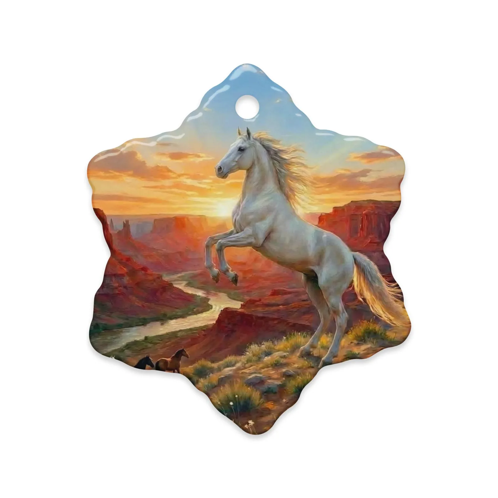 White Horse Canyon Ornament: Western Christmas Decor, photo 2