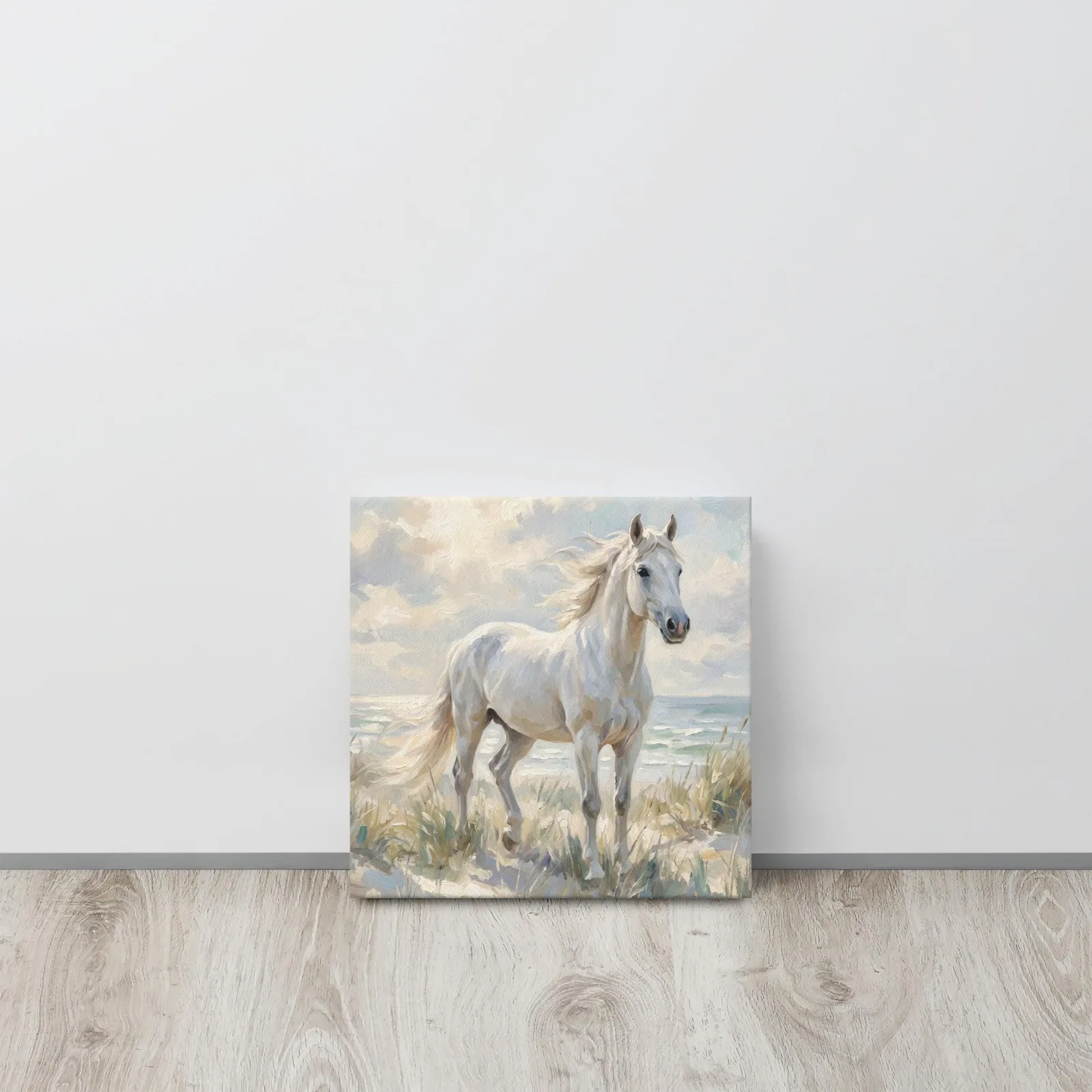 White Horse Thin Canvas: Horse Lover Gift Wall Art, photo 2