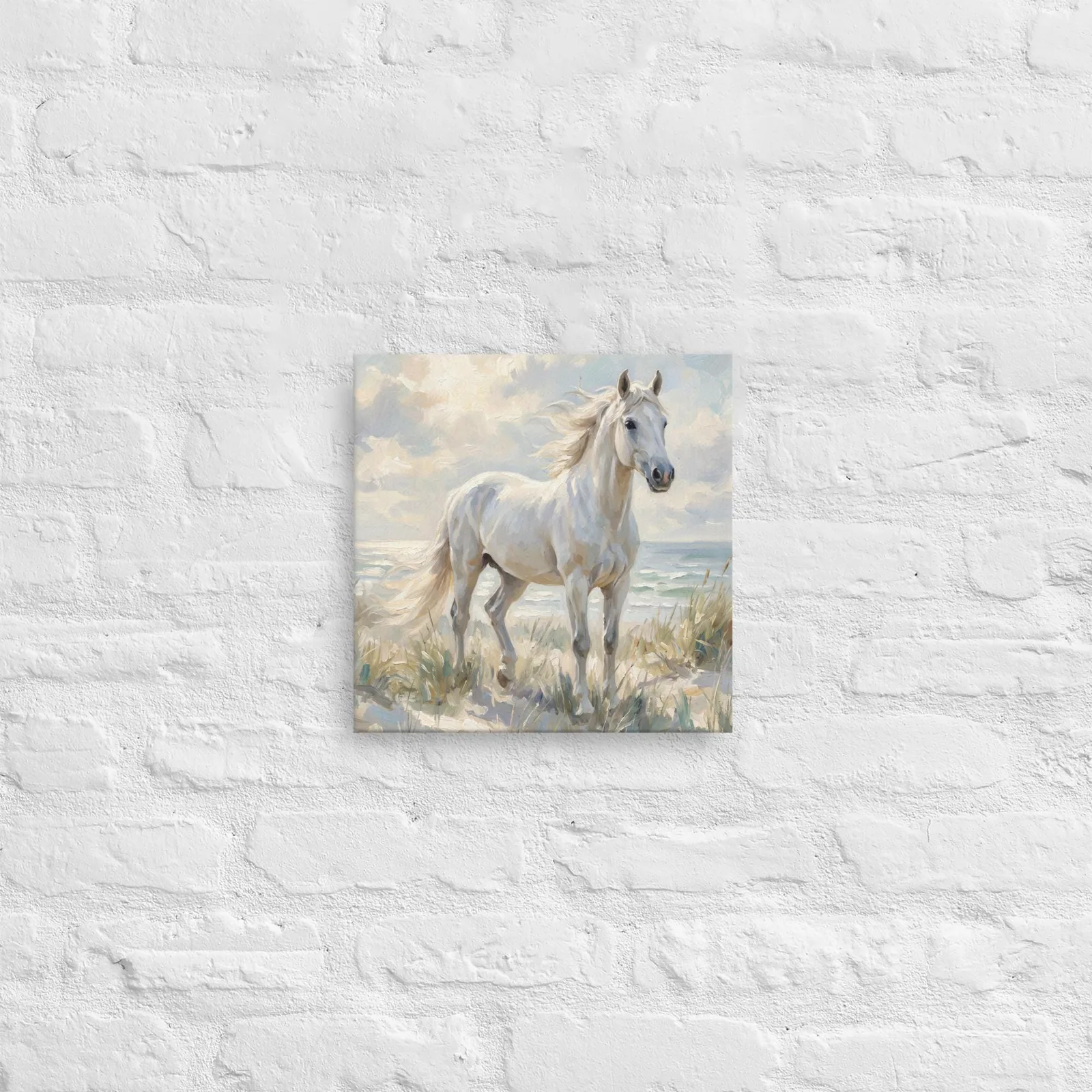 White Horse Thin Canvas: Horse Lover Gift Wall Art, photo 4