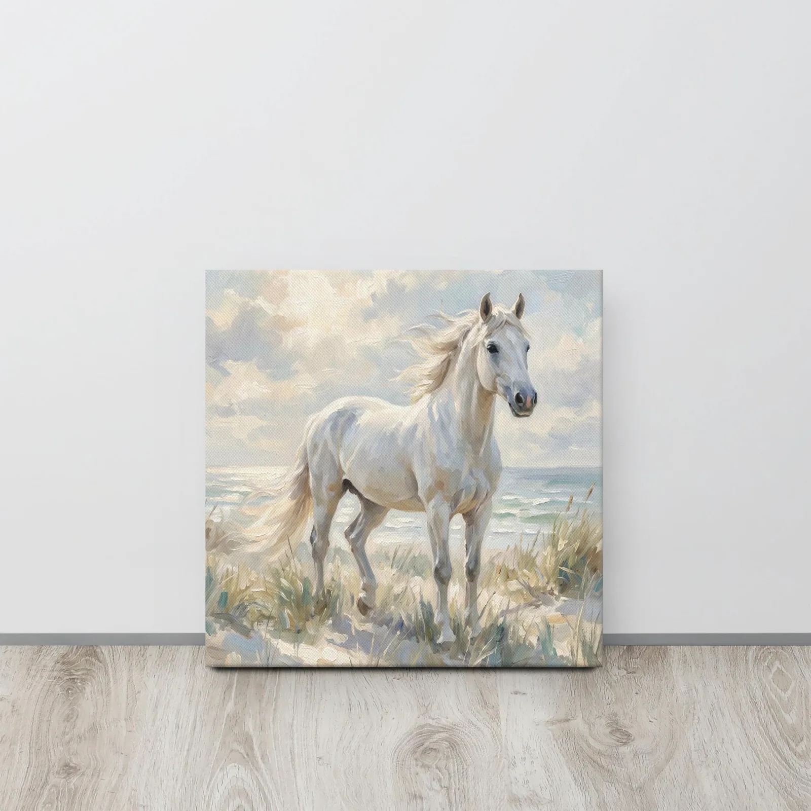 White Horse Thin Canvas: Horse Lover Gift Wall Art, photo 3