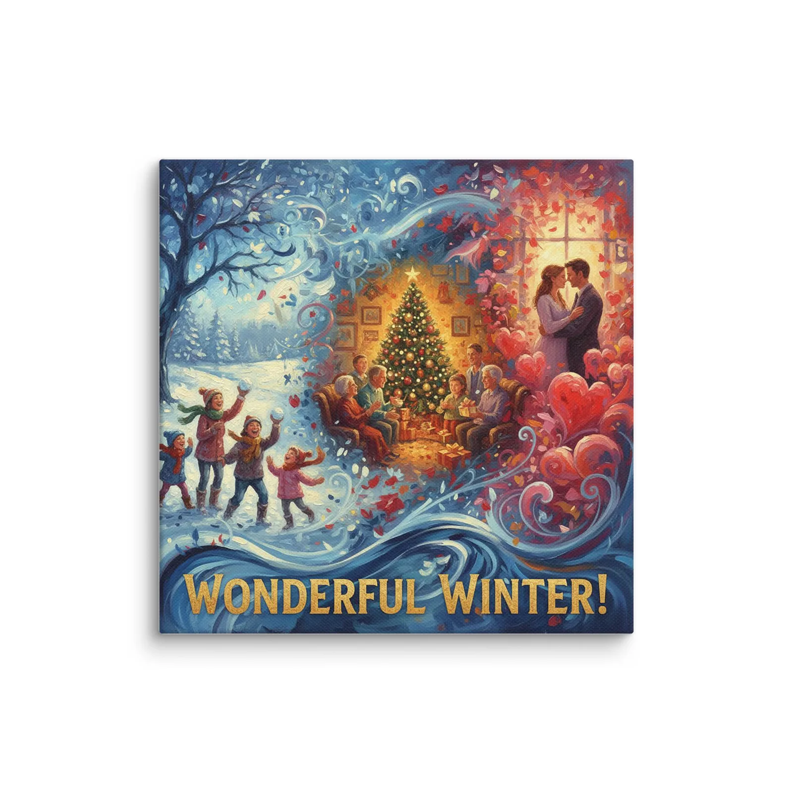 Winter Nostalgia Canvas Art: Christmas, Snow & Valentines