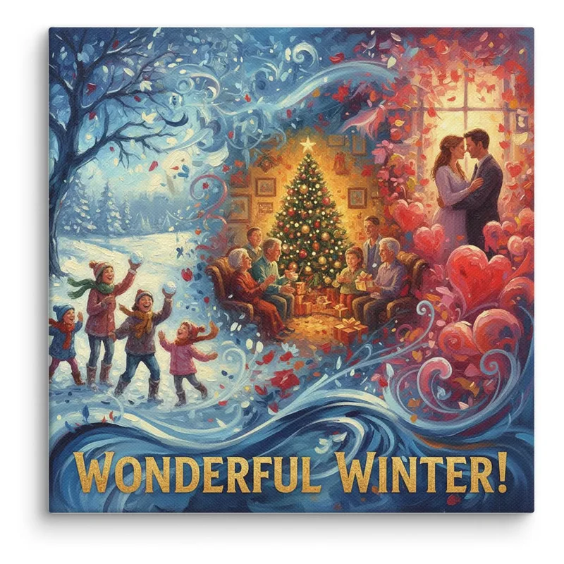 Winter Nostalgia Canvas Art: Christmas, Snow & Valentines