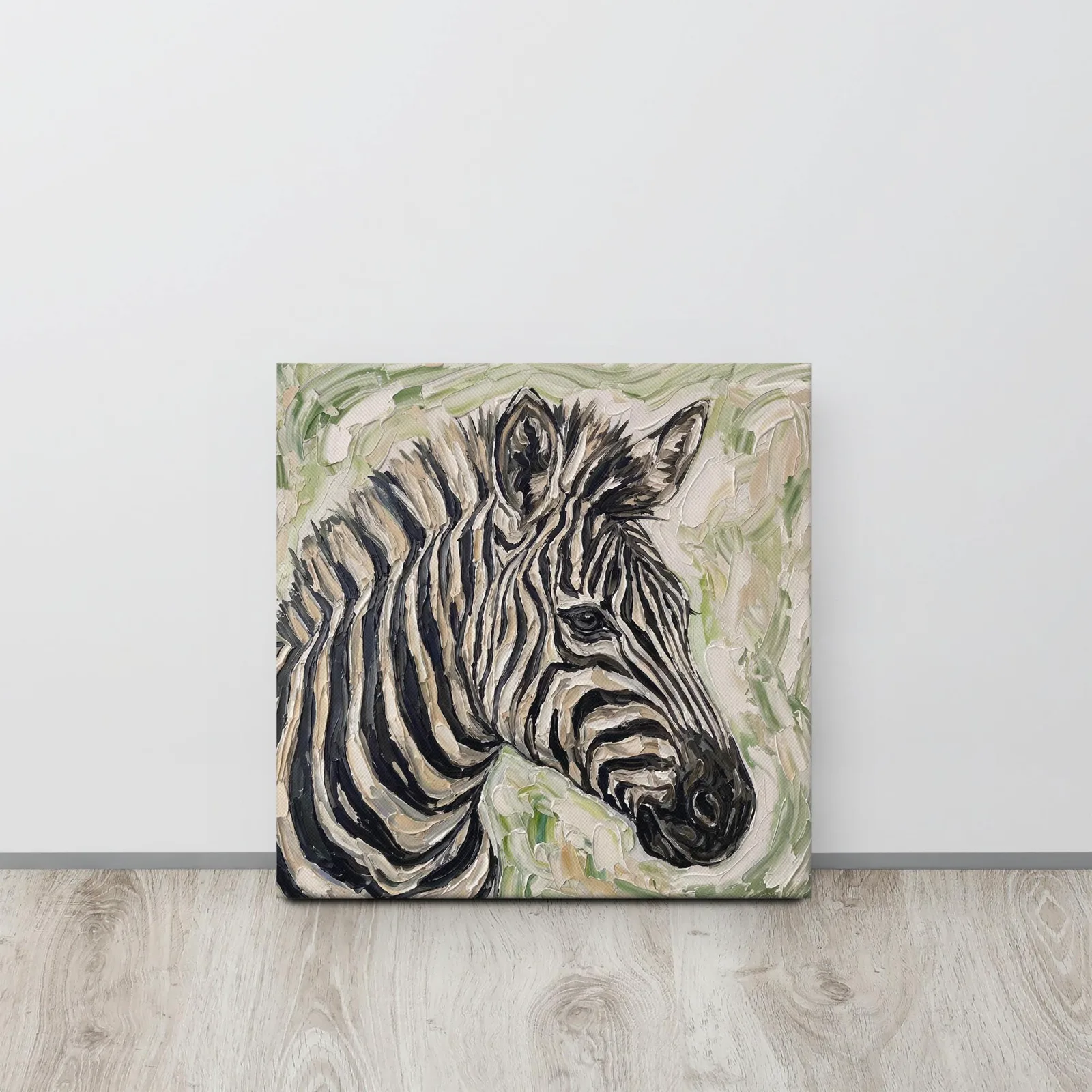 Zebra Thin Canvas: Impasto Safari Animal Wall Art, photo 5
