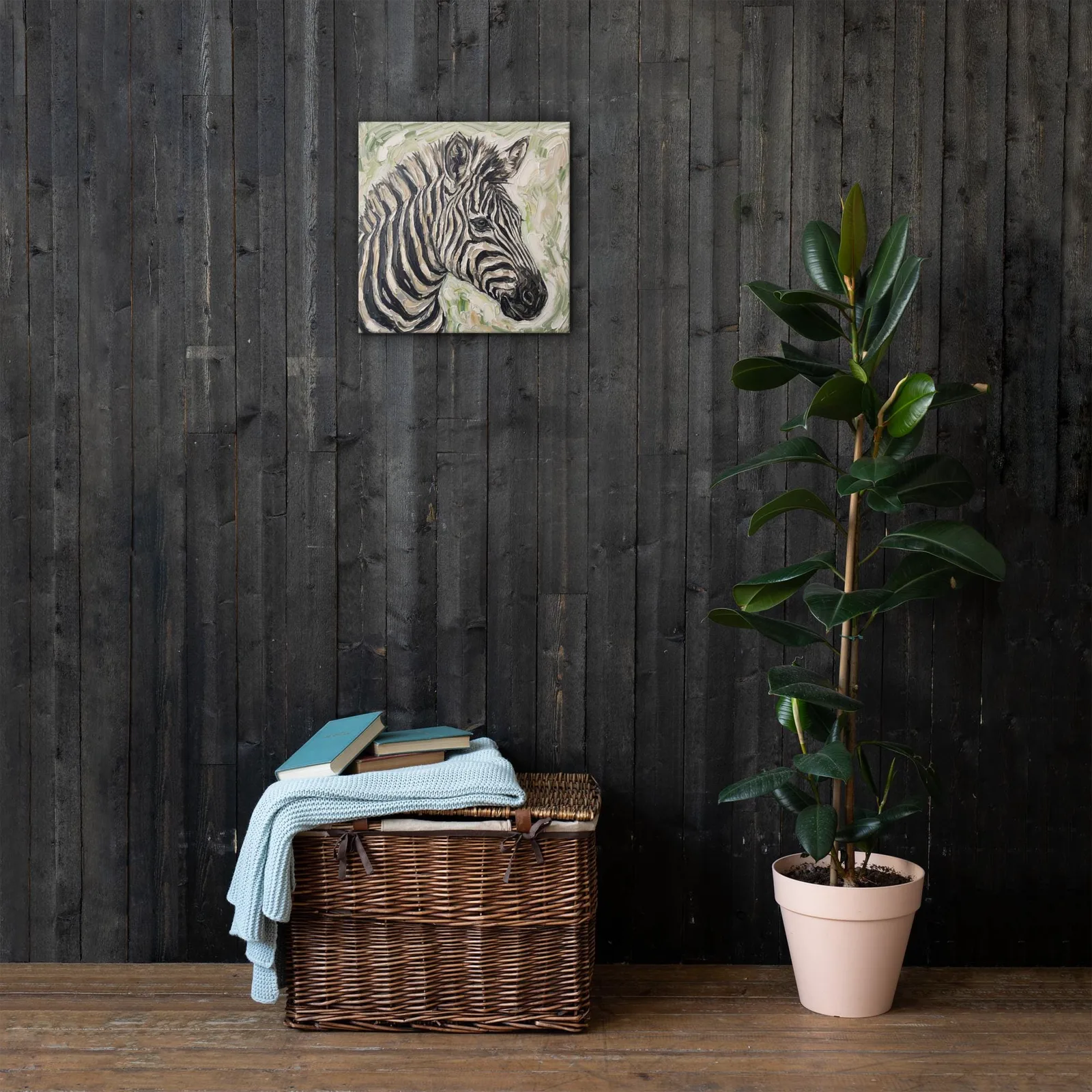 Zebra Thin Canvas: Impasto Safari Animal Wall Art, photo 9