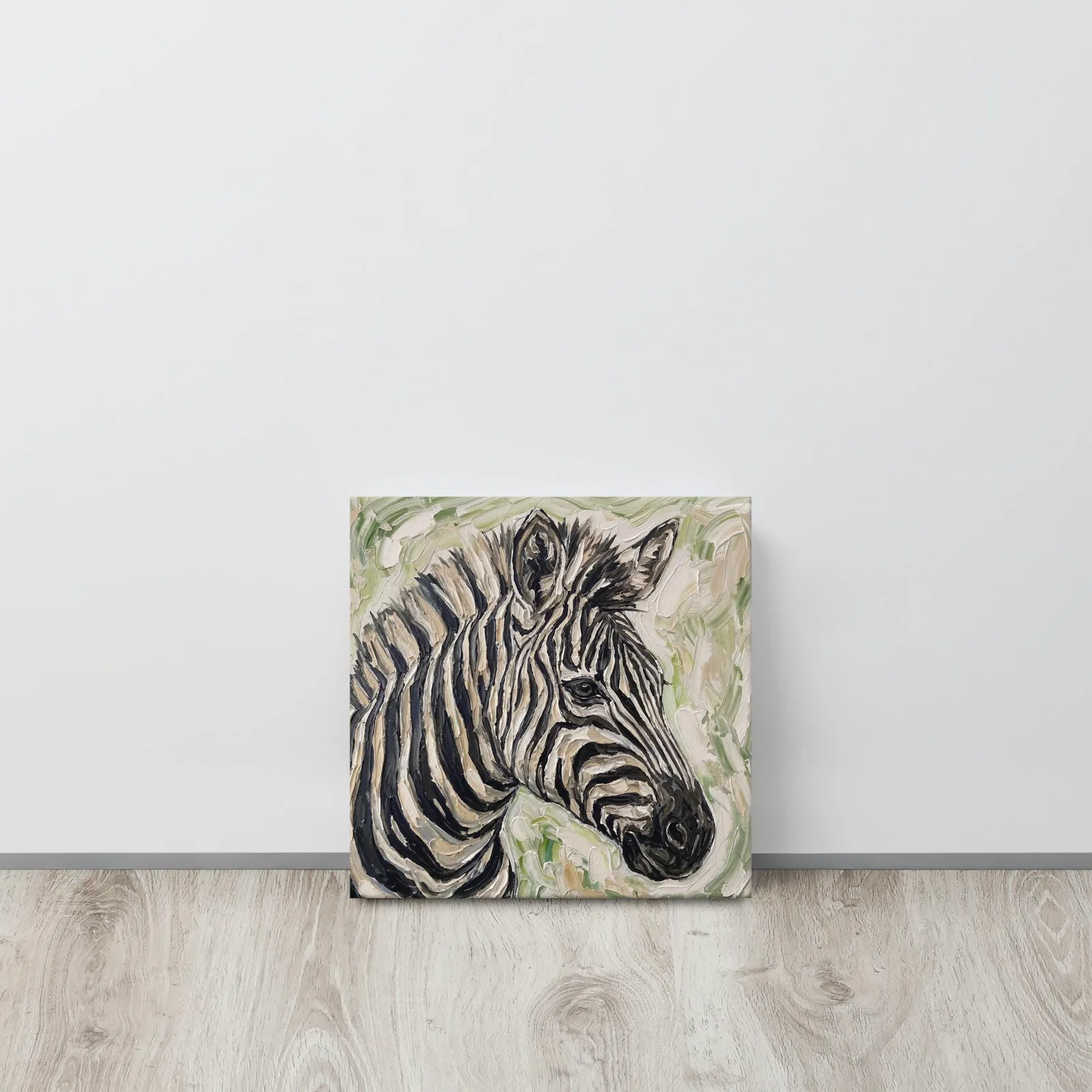 Zebra Thin Canvas: Impasto Safari Animal Wall Art, photo 4