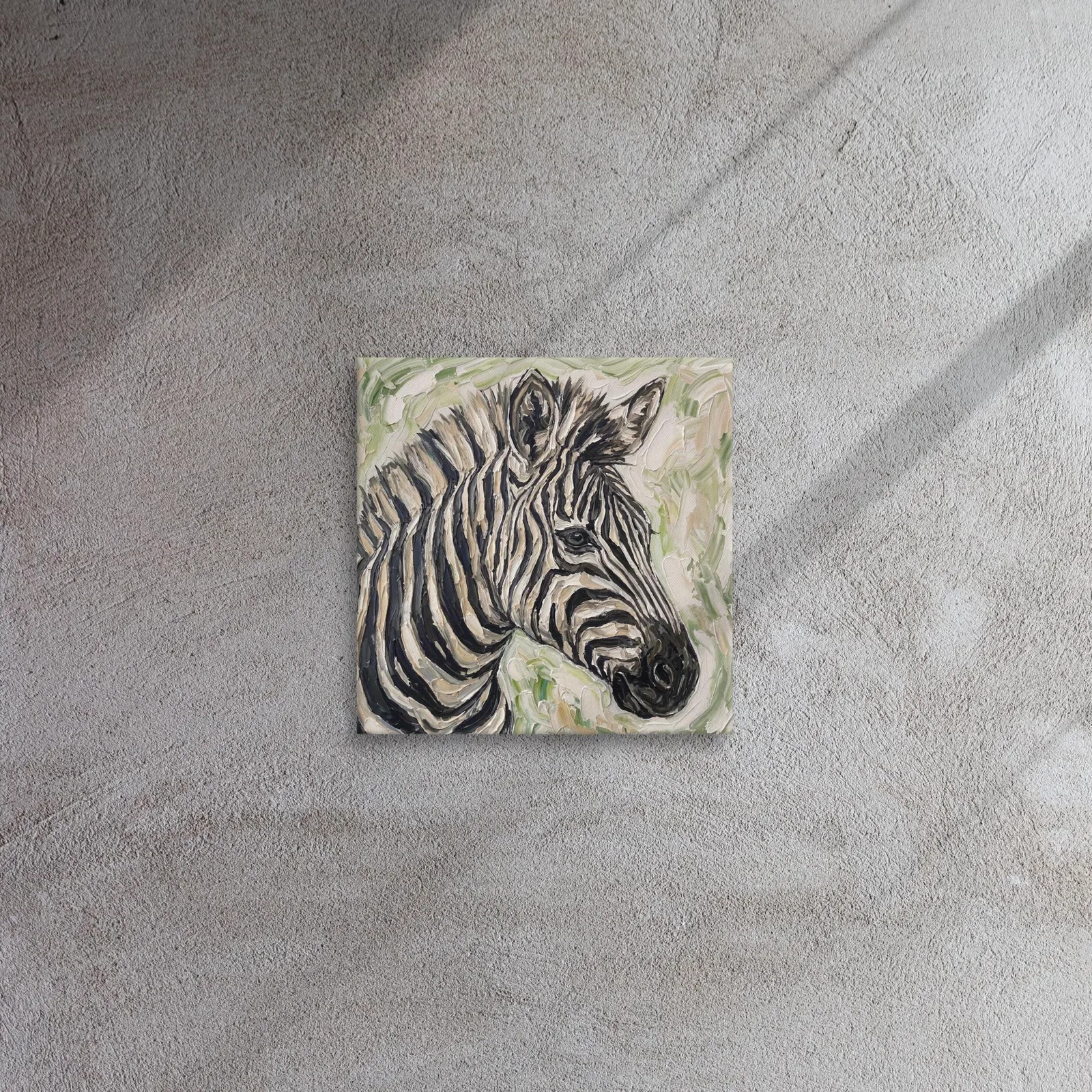 Zebra Thin Canvas: Impasto Safari Animal Wall Art, photo 6