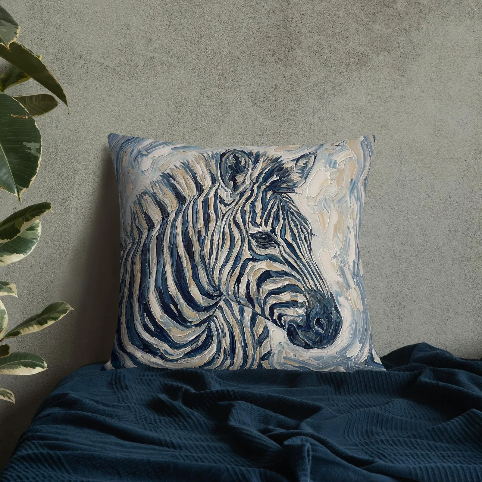 Zebra Throw pillow: Impasto wildlife Cushion, photo 9