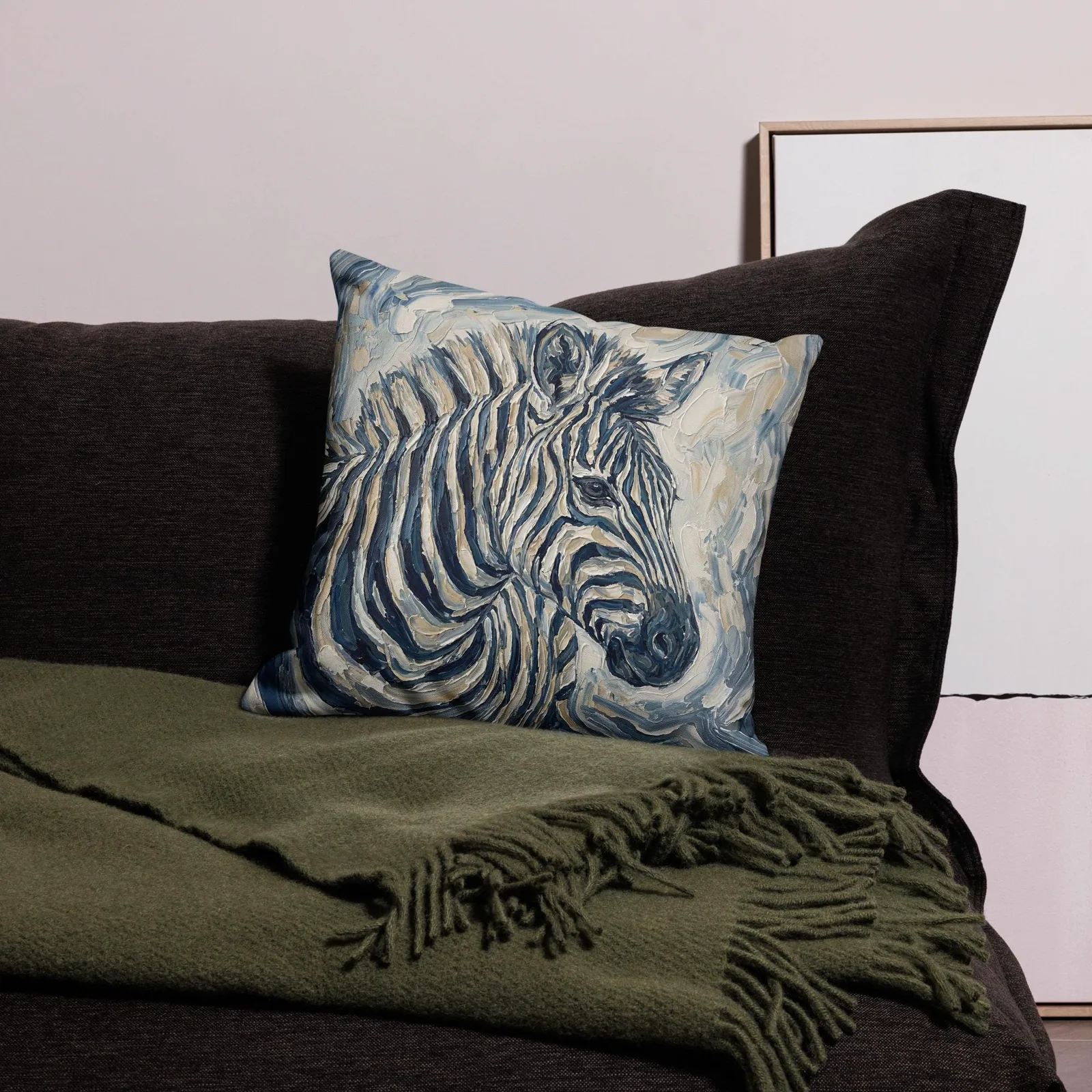 Zebra Throw pillow: Impasto wildlife Cushion, photo 2