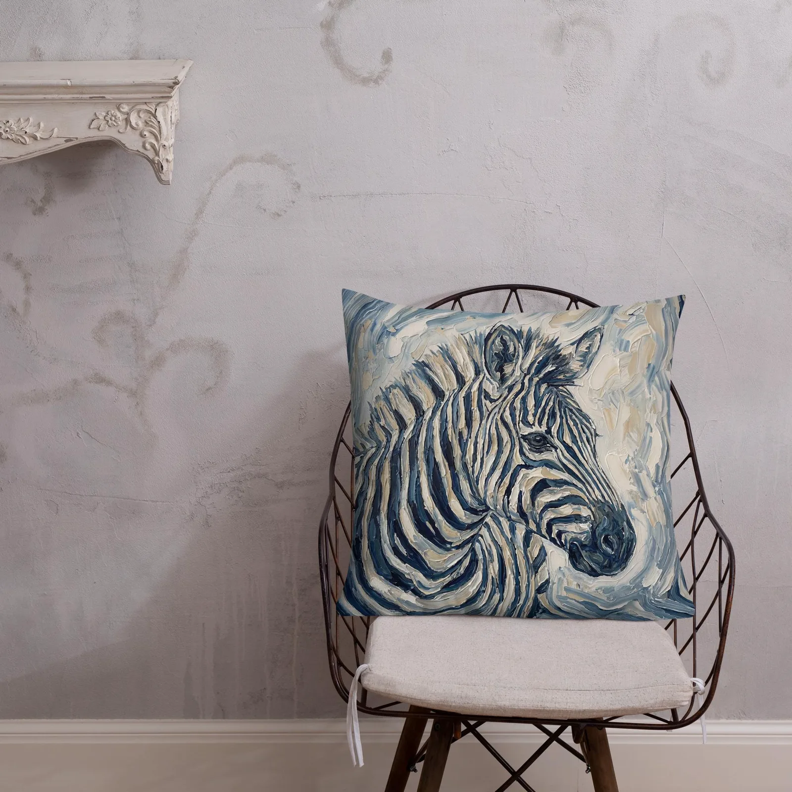 Zebra Throw pillow: Impasto wildlife Cushion, photo 10