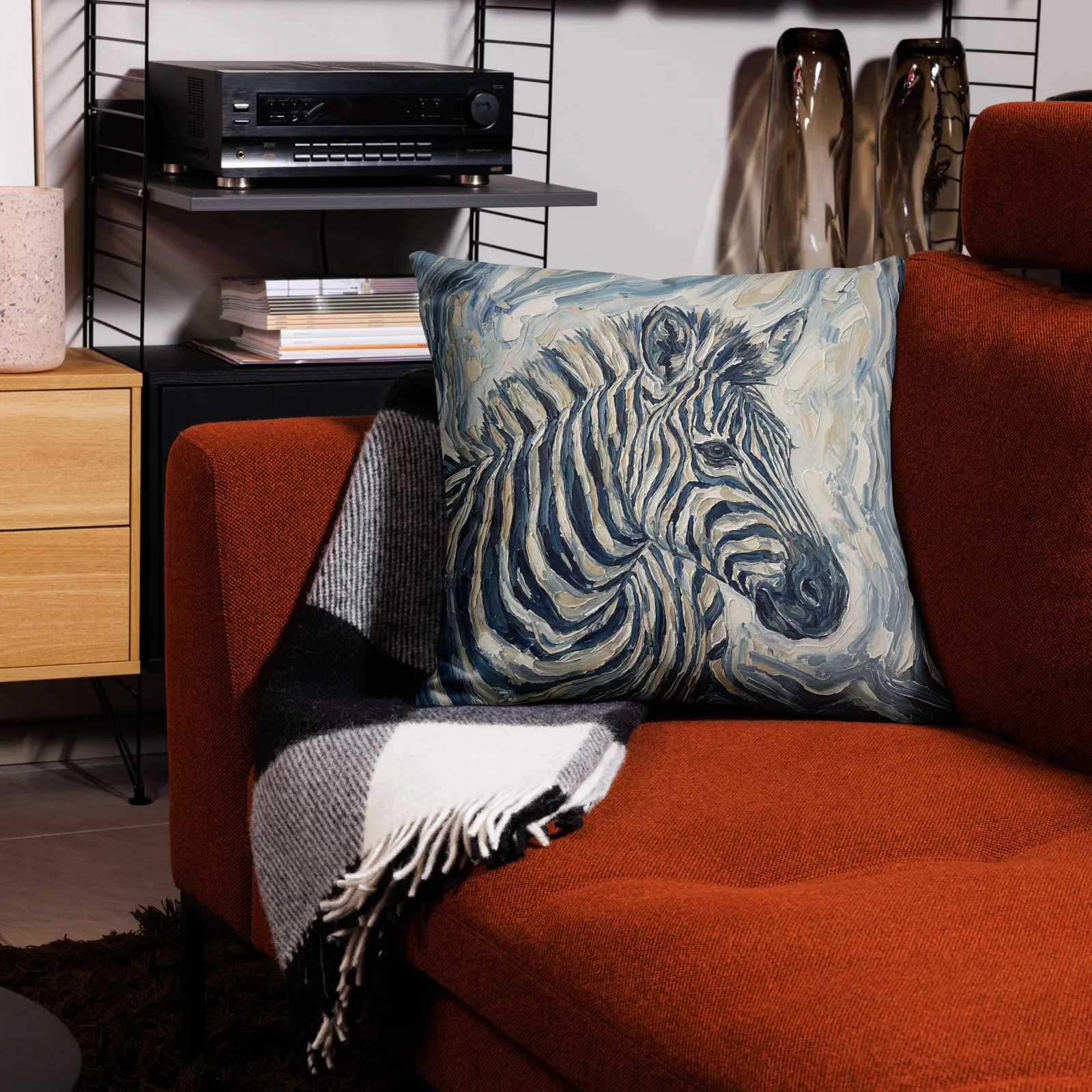 Zebra Throw pillow: Impasto wildlife Cushion, photo 7