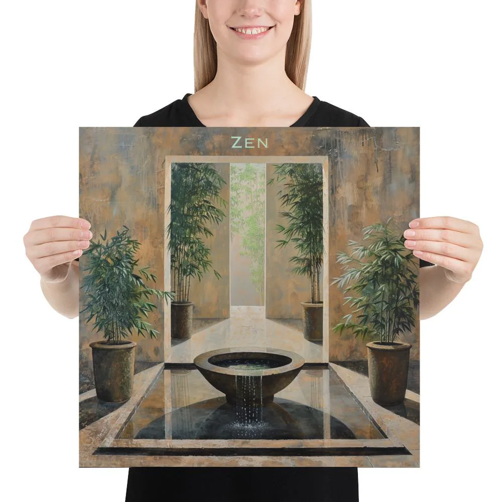 Zen Meditation Oasis Poster: Minimalist Japanese Garden Decor, photo 2